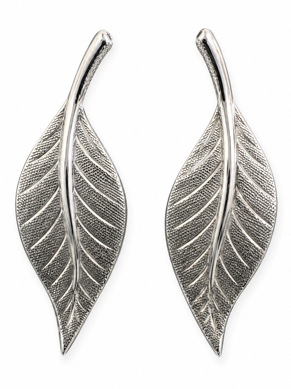 Vintage Danecraft Sterling Silver Leaf Screw Back Earrings
